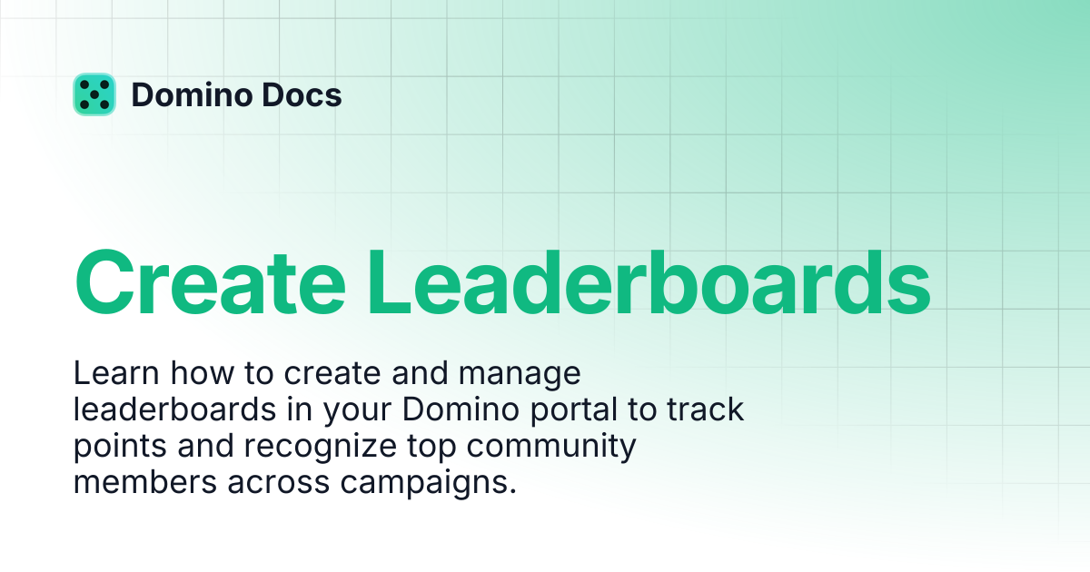 Create Leaderboards | Domino Docs