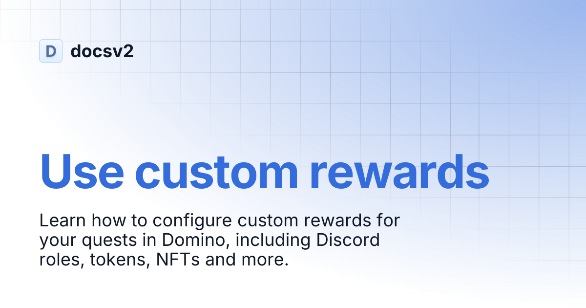 Use custom rewards | docsv2