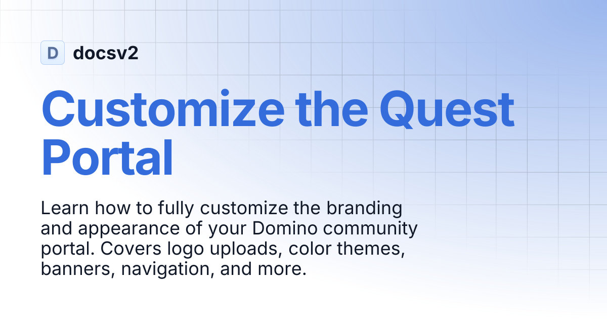 Customize the Quest Portal | docsv2