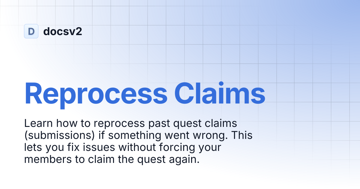 Reprocess Claims | docsv2